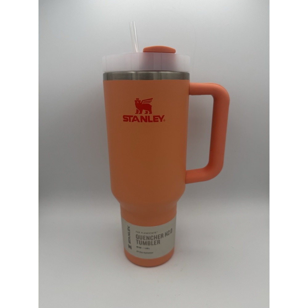 STANLEY Quencher H2.0 Tumbler with Handle & Straw 40 oz Nectarine - Brand New